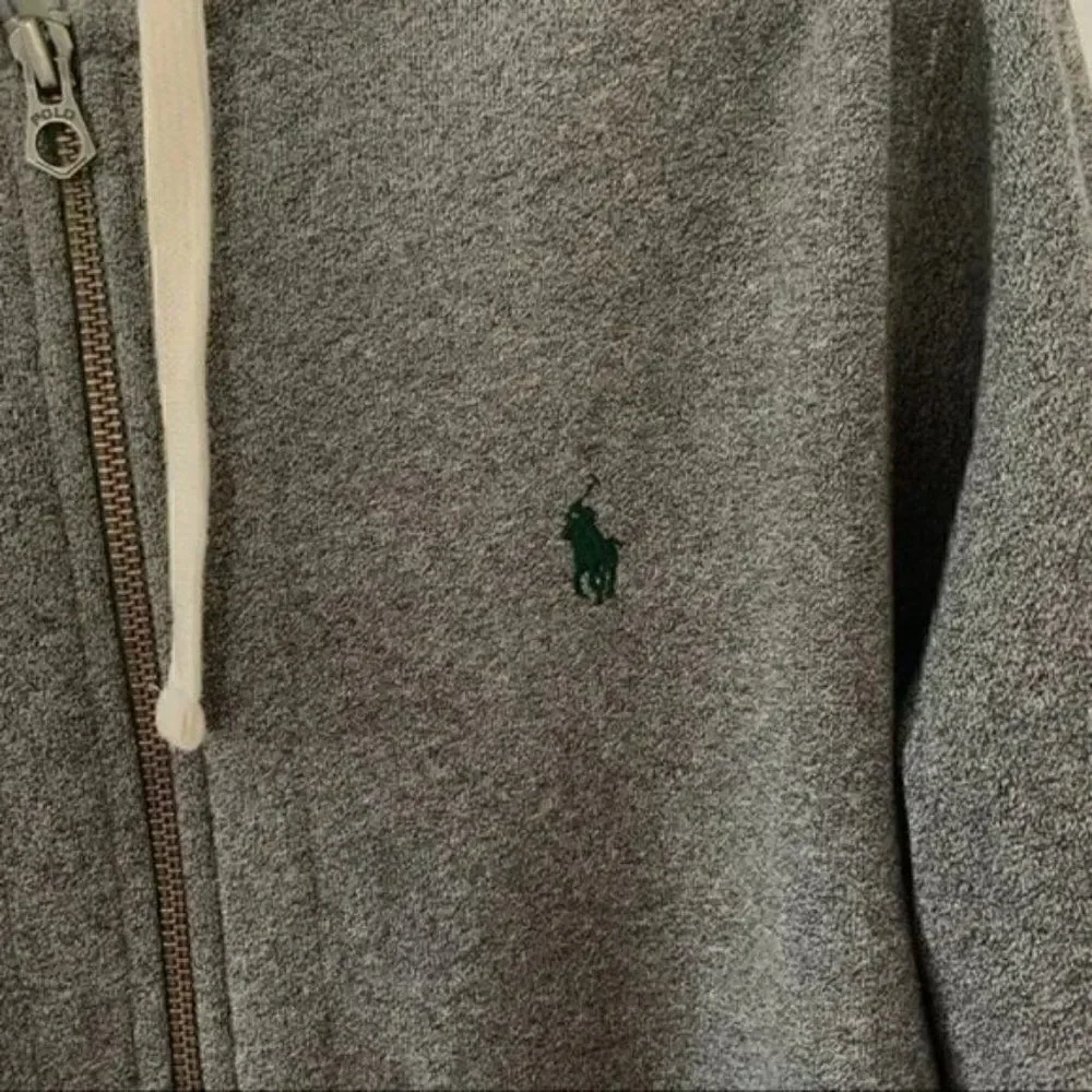 Polo Ralph Lauren Men’s Full Zip Grey Hooded Classic Fit Sweatshirt size XL